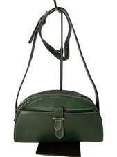 LANCEL Leather Shoulder Bag Green Plain Used