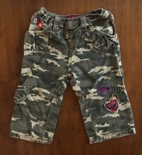 Toddler Girls CHIPIE CAMO JEANS PANTS Embroidered ELASTIC WAIST PULL ON FIT 18 m