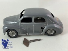 JOUET ANCIEN CIJ 5/48 RENAULT 4CV GRIS FONCE MECANIQUE 18CM VERS 1950