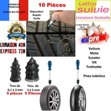 Kit de Réparation Crevaison Pneu Tubeless Voiture Moto Auto Quad Engin Agricole