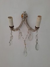 Vintage 1930s Crystal Wall Light from the 30s Crystal Wall Light Lamp, Crystal Tassels