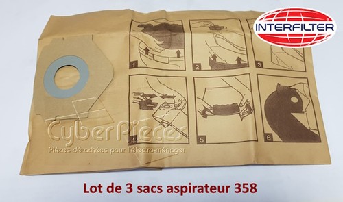 Lot sacs 358 - 3, aspirateur