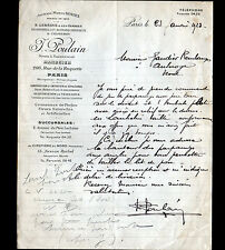 PARIS (XI°) MARBRIER Pierre Marbre Granite ""B. LEBEGUE / J. POULAIN Succ"" in 1923