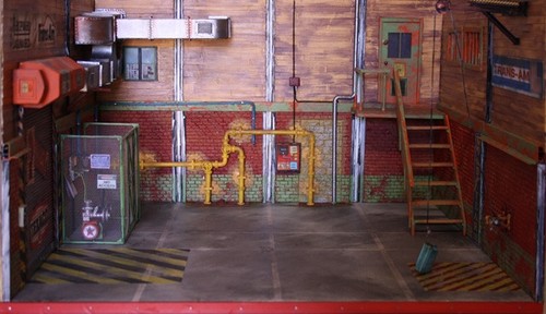 Diorama garage américain - américain, usa