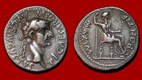 Roman denarius tibère - denarius,