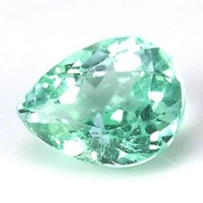 REMARKABLE NATURAL MINT GREEN COLOR MOZAMBIQUE PARAIBA TOURMALINE - PEAR CUT