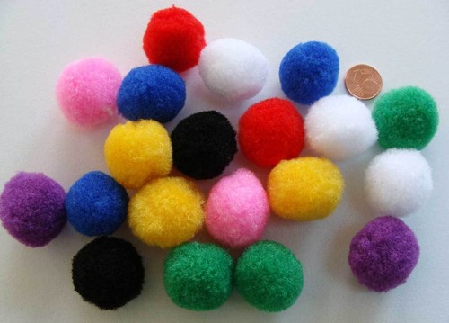 Pompons 25mm peluches - pompons,