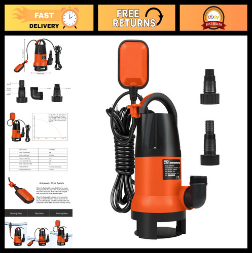 1hp 3700gph submersible sump - 3700gph,