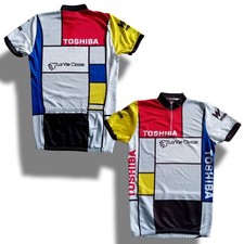 VTG 1987 La Vie Claire Toshiba Look Wonder Cycling Jersey Maillot Maglia Size M