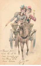 MIKIDP11-011- FEMMES CHARETTE CHEVAL PAR WICHERA VIENNE