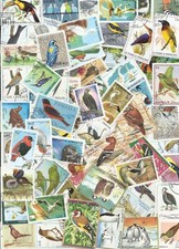 100 Timbres OISEAUX