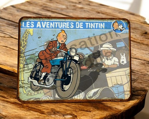 Plaque métal tintin - métal,
