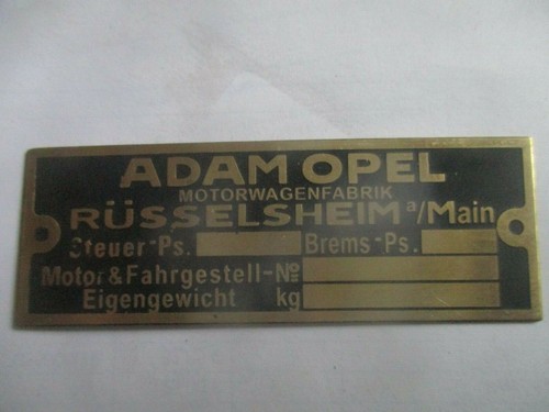 Plaque signalétique opel - signalétique,