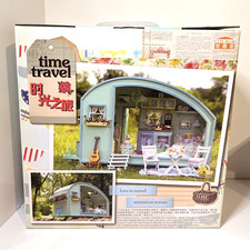 Dollhouse Miniature DIY Kit, Time Travel Caravan Mobile Home w Furniture, A-016