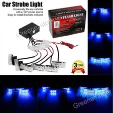 Voiture 6X 3 LED Bleu Strobe