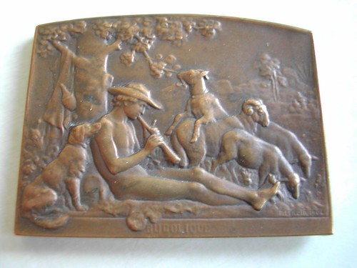 Plaque bronze bucolique - bucolique,