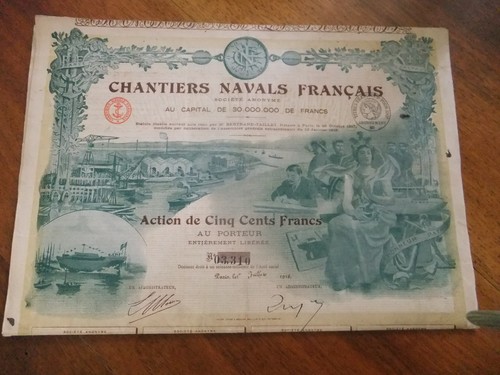Action titre ancien chantiers - action/titre,
