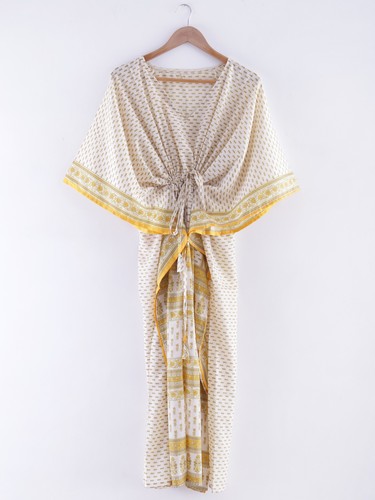 Robe longue vintage soie - longue, en
