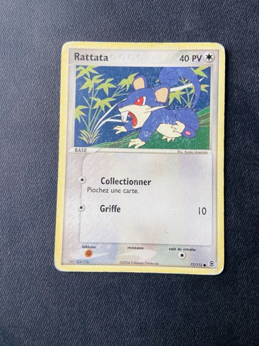 Carte pokémon rattata 112 - rattata, 77/112