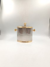 Seau Bac à Glace Métal Plastique Argenté Doré Vintage 70 80 Hollywood Regency