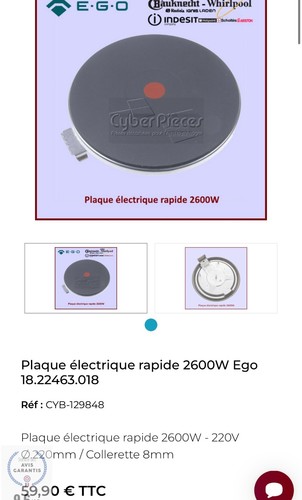 Plaque electrique rapide 2600w - plaque,