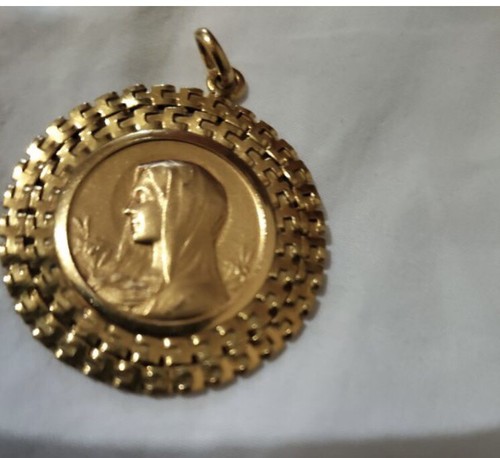 Ancien pendentif plaque or - en,