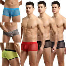 Mens See Through Jockstrap Boxer Briefs Shorts Homme Panties Male Lingerie Lot