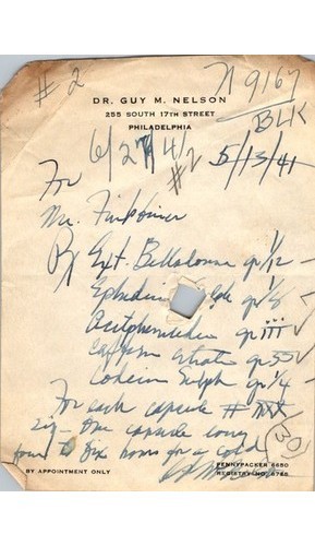 1941 medical prescription - 1941, dr