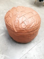 Vintage POUF EN CUIR Patchwork