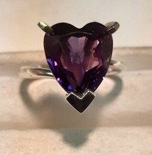 BAGUE ARGENT PIERRE AMETHYSTE 1019 AVEC ECRIN