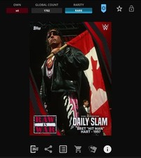 DIGITAL Topps WWE DAILY SLAM 21 JULY Red & Black Motion - BRET "HIT MAN" HART
