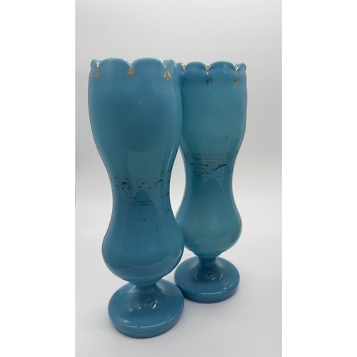 Vintage pair blue opaline - blue,