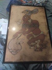 ancien grand tableau huile sur