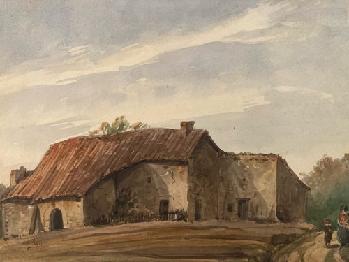 Peinture papier xixe ancien - papier,
