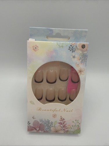 Faux ongles french noir nude - faux,