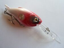 Leurre crankbait 5,5cm sans bavette avec 9cm poids 10g blanc tête rouge