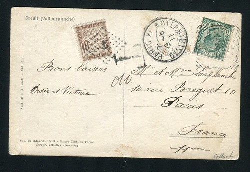 Rare carte italienne taxée - carte,