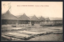 Old postcard new houses, rolling mill and billet wall 