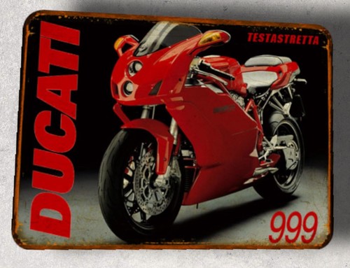 Plaque métal vintage ducati - plaque,