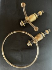 Set de Salle De Bain ( Patère + Porte Serviette) en laiton vintage