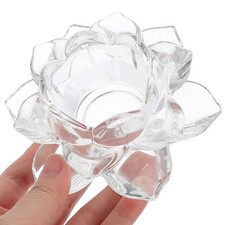 Bougeoir en verre design lotus pour bougies flottantes et décoration lampe à t