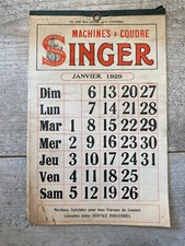 Antique 1929 SINGER Sewing Machine Advertising Calendar