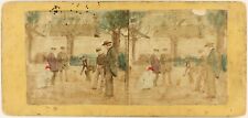 FRANCE Ball Set c1865 Vintage Photo Stereo Albumin
