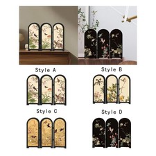 Mini-paravent à Trois Panneaux de Style Chinois 24 X 20 Cm, Petit Séparateur