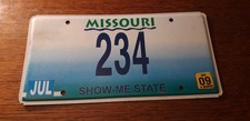 plaque immatriculation américaine Missouri Usa american license plate