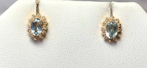 Aigue marine diamant halo - diamant,