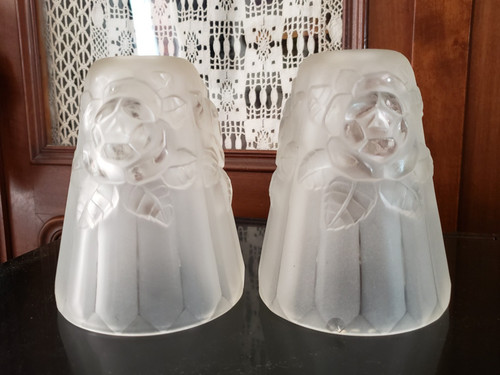 Paire tulipes art déco verre - paire,