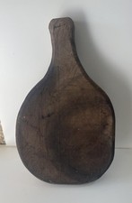 ANCIENNE PLANCHE RONDE A DECOUPER BOIS BILLOT BOUCHERIE CUISINE DECO CAMPAGNE