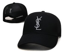 Yves Saint Laurent Unisex Adjustable Mesh Casual Baseball Cap YSL Hat Black New