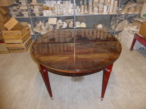 Table ronde plaquee bois - en,